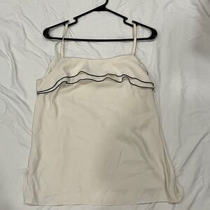 LOFT Cream Camisole with Black Trim